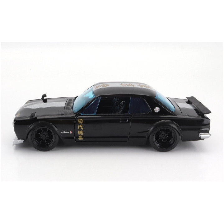 JADA NISSAN SKYLINE GT-R 1971 WITH MIKEY FIGURE - TOKYO REVENGERS - BLACK 1/24