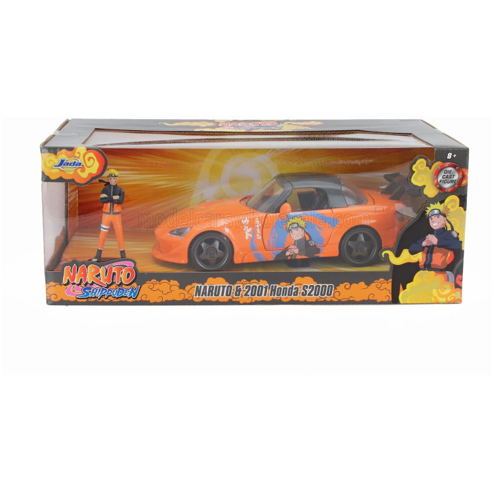 JADA HONDA S2000 2001 NARUTO LIVERY + ACTION FIGURE - ORANGE BLACK 1/24