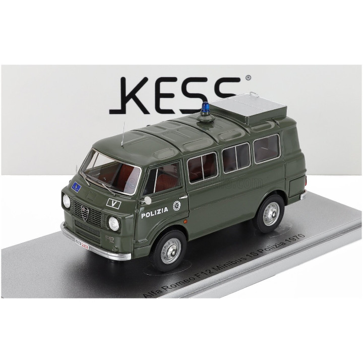 KESS MODEL ALFA ROMEO F-12 MINIBUS 1-SERIES - POLIZIA - POLICE - 1970 - MILITARY GREEN 1/43