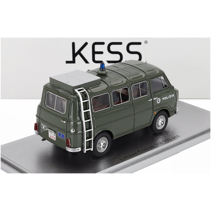 KESS MODEL ALFA ROMEO F-12 MINIBUS 1-SERIES - POLIZIA - POLICE - 1970 - MILITARY GREEN 1/43
