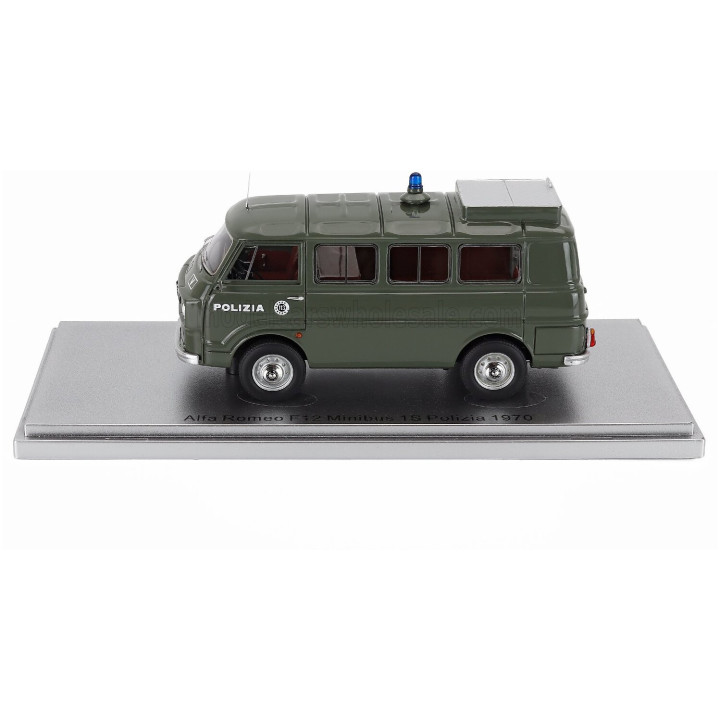 KESS MODEL ALFA ROMEO F-12 MINIBUS 1-SERIES - POLIZIA - POLICE - 1970 - MILITARY GREEN 1/43