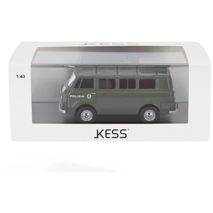 KESS MODEL ALFA ROMEO F-12 MINIBUS 1-SERIES - POLIZIA - POLICE - 1970 - MILITARY GREEN 1/43