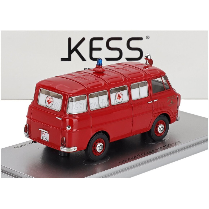 KESS MODEL ALFA ROMEO F-12 VIGILI DEL FUOCO AMBULANZA - FIRE ENGINE AMBULANCE - 1968 - RED 1/43
