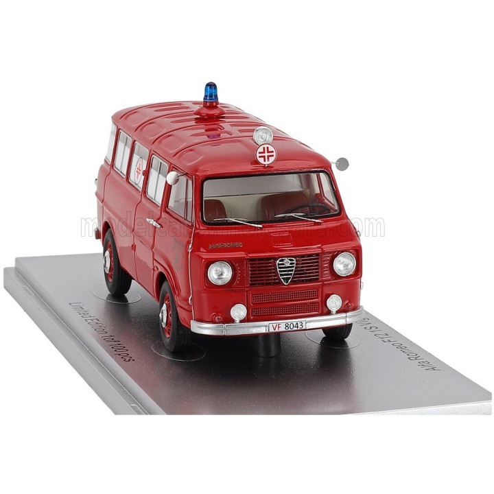 KESS MODEL ALFA ROMEO F-12 VIGILI DEL FUOCO AMBULANZA - FIRE ENGINE AMBULANCE - 1968 - RED 1/43