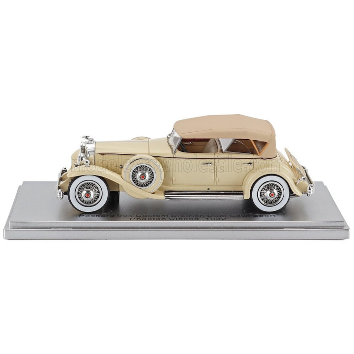 KESS MODEL PACKARD 904 CUSTOM DIETRICH DUEL COWL SPORT PHEATON CLOSED 1932 - 2 TONE BEIGE 1/43