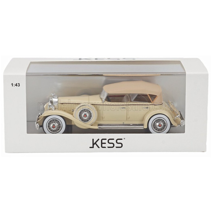 KESS MODEL PACKARD 904 CUSTOM DIETRICH DUEL COWL SPORT PHEATON CLOSED 1932 - 2 TONE BEIGE 1/43