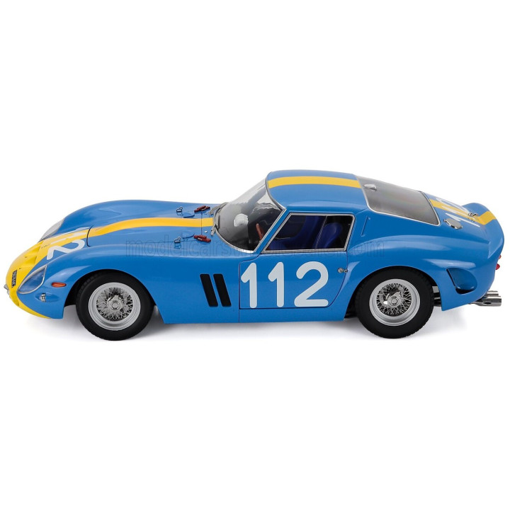 KK SCALE FERRARI 250 GTO 3.0L V12 COUPE N 112 TARGA FLORIO 1964 ULF NORINDER - PICKO TROBERG - BLUE YELLOW 1/12