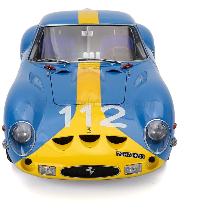 KK SCALE FERRARI 250 GTO 3.0L V12 COUPE N 112 TARGA FLORIO 1964 ULF NORINDER - PICKO TROBERG - BLUE YELLOW 1/12