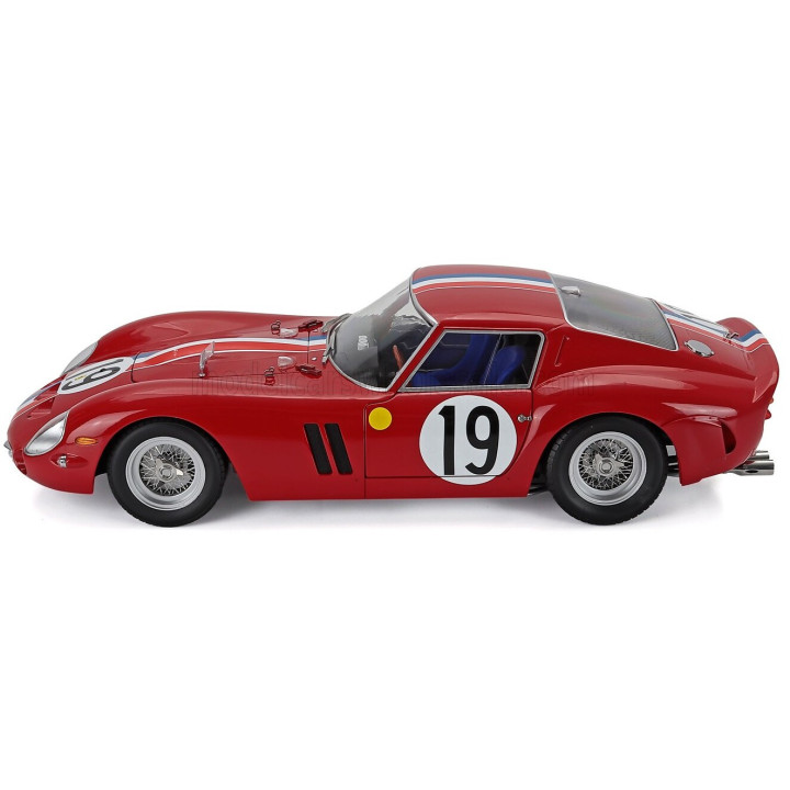KK SCALE FERRARI 250 GTO 3.0L V12 COUPE TEAM PIERRE NOBLET N 19 2nd 24h LE MANS 1962 JEAN GUICHET - PIERRE NOBLET - RED WHITE