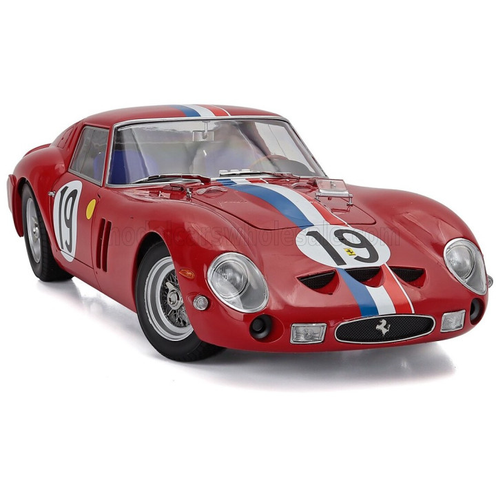 KK SCALE FERRARI 250 GTO 3.0L V12 COUPE TEAM PIERRE NOBLET N 19 2nd 24h LE MANS 1962 JEAN GUICHET - PIERRE NOBLET - RED WHITE
