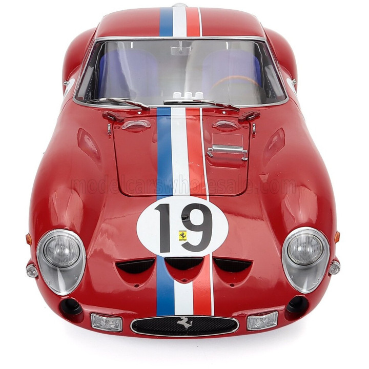 KK SCALE FERRARI 250 GTO 3.0L V12 COUPE TEAM PIERRE NOBLET N 19 2nd 24h LE MANS 1962 JEAN GUICHET - PIERRE NOBLET - RED WHITE