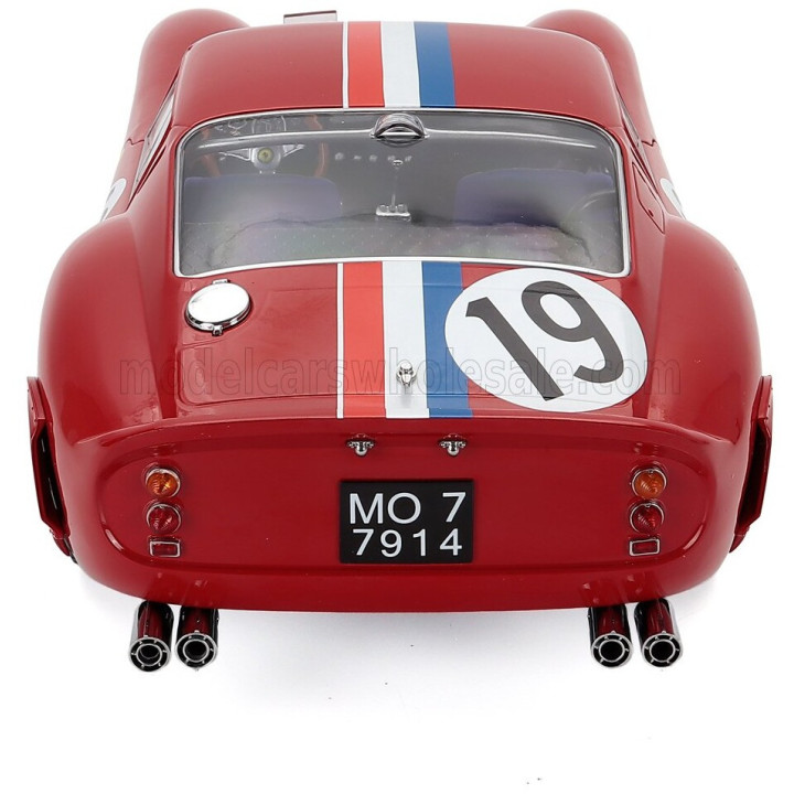 KK SCALE FERRARI 250 GTO 3.0L V12 COUPE TEAM PIERRE NOBLET N 19 2nd 24h LE MANS 1962 JEAN GUICHET - PIERRE NOBLET - RED WHITE
