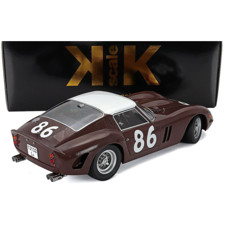 KK SCALE FERRARI 250 GTO 3.0L V12 COUPE N 86 4th TARGA FLORIO 1962 PIETRO FERRARO - GIORGIO SCARLATTI - BROWN WHITE 1/12