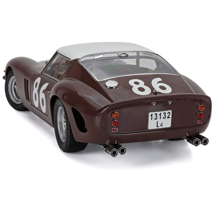 KK SCALE FERRARI 250 GTO 3.0L V12 COUPE N 86 4th TARGA FLORIO 1962 PIETRO FERRARO - GIORGIO SCARLATTI - BROWN WHITE 1/12