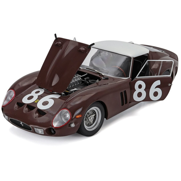 KK SCALE FERRARI 250 GTO 3.0L V12 COUPE N 86 4th TARGA FLORIO 1962 PIETRO FERRARO - GIORGIO SCARLATTI - BROWN WHITE 1/12