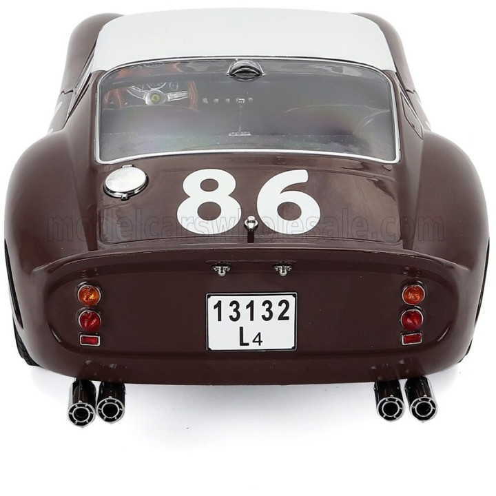 KK SCALE FERRARI 250 GTO 3.0L V12 COUPE N 86 4th TARGA FLORIO 1962 PIETRO FERRARO - GIORGIO SCARLATTI - BROWN WHITE 1/12