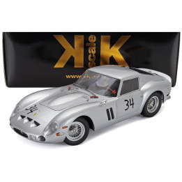 KK SCALE FERRARI 250 GTO 3.0L V12 COUPE N 34 HOCKENHEIM 1963 HERMANN CORDES - SILVER 1/12