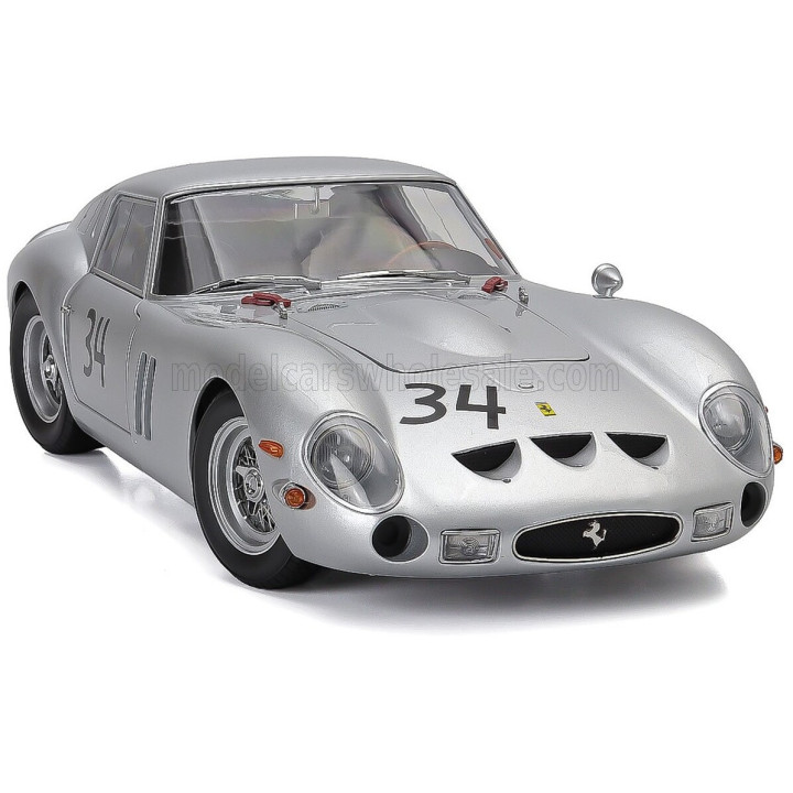 KK SCALE FERRARI 250 GTO 3.0L V12 COUPE N 34 HOCKENHEIM 1963 HERMANN CORDES - SILVER 1/12