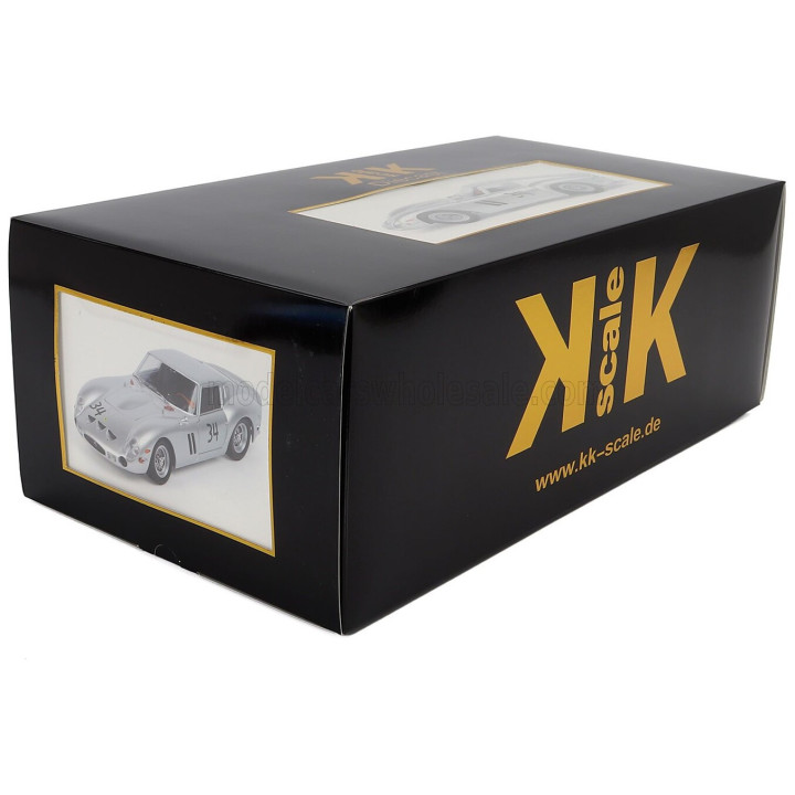 KK SCALE FERRARI 250 GTO 3.0L V12 COUPE N 34 HOCKENHEIM 1963 HERMANN CORDES - SILVER 1/12