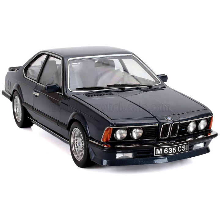 KK SCALE BMW 6-SERIES M635 CSI (E24) COUPE 1987 - CERCHI ALPINA - ALPINA RIMS - BLUE MET 1/12