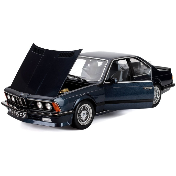 KK SCALE BMW 6-SERIES M635 CSI (E24) COUPE 1987 - CERCHI ALPINA - ALPINA RIMS - BLUE MET 1/12