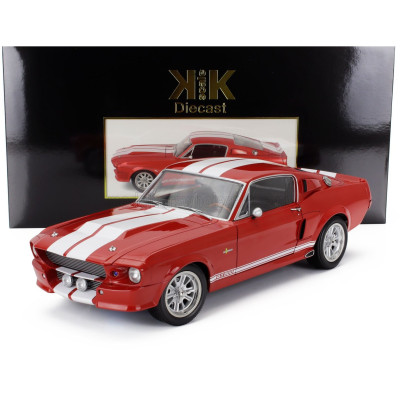 KK SCALE FORD USA MUSTANG SHELBY GT500 ELEANOR COUPE 1967 - RED WHITE 1/12