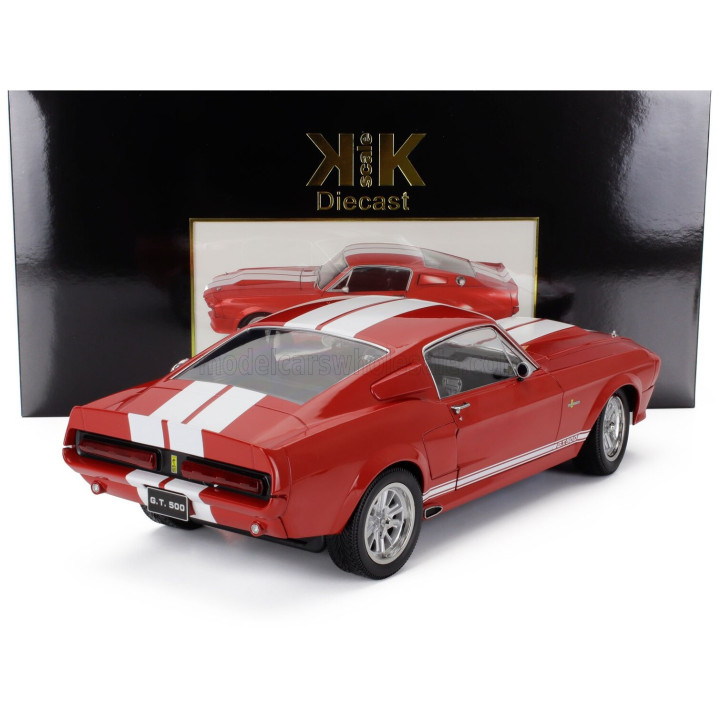 KK SCALE FORD USA MUSTANG SHELBY GT500 ELEANOR COUPE 1967 - RED WHITE 1/12