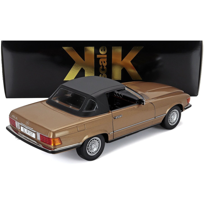 KK SCALE MERCEDES BENZ SL-CLASS 450SL (R107) CABRIOLET 1985 - GOLD MET 1/12