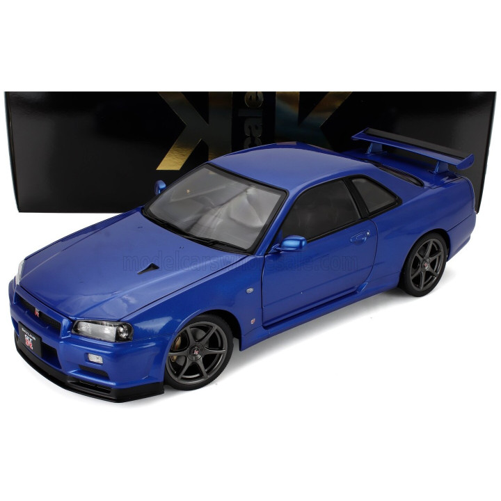 KK SCALE NISSAN SKYLINE GT-R (R34) V-SPEC II 2001 - CERCHI OEM - OEM RIMS - BLUE MET 1/12