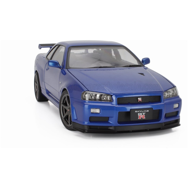 KK SCALE NISSAN SKYLINE GT-R (R34) V-SPEC II 2001 - CERCHI OEM - OEM RIMS - BLUE MET 1/12