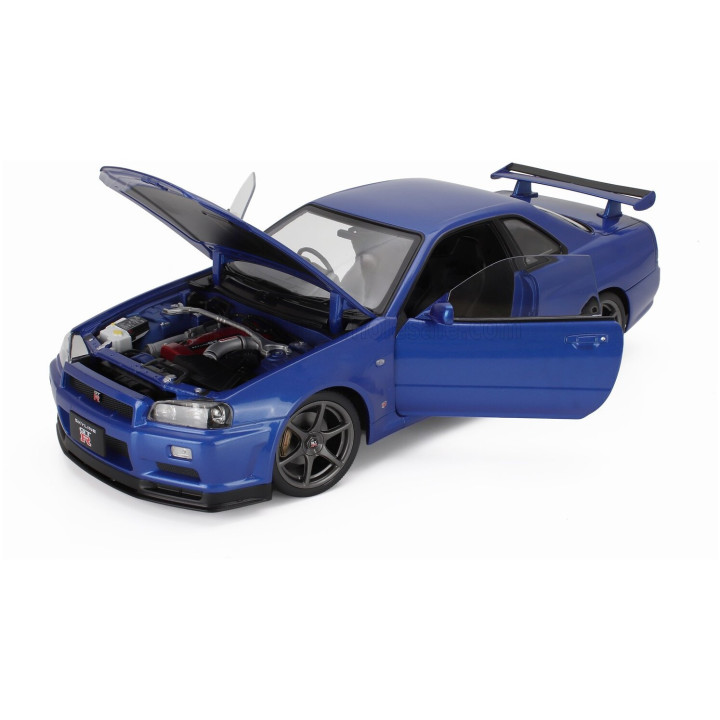 KK SCALE NISSAN SKYLINE GT-R (R34) V-SPEC II 2001 - CERCHI OEM - OEM RIMS - BLUE MET 1/12