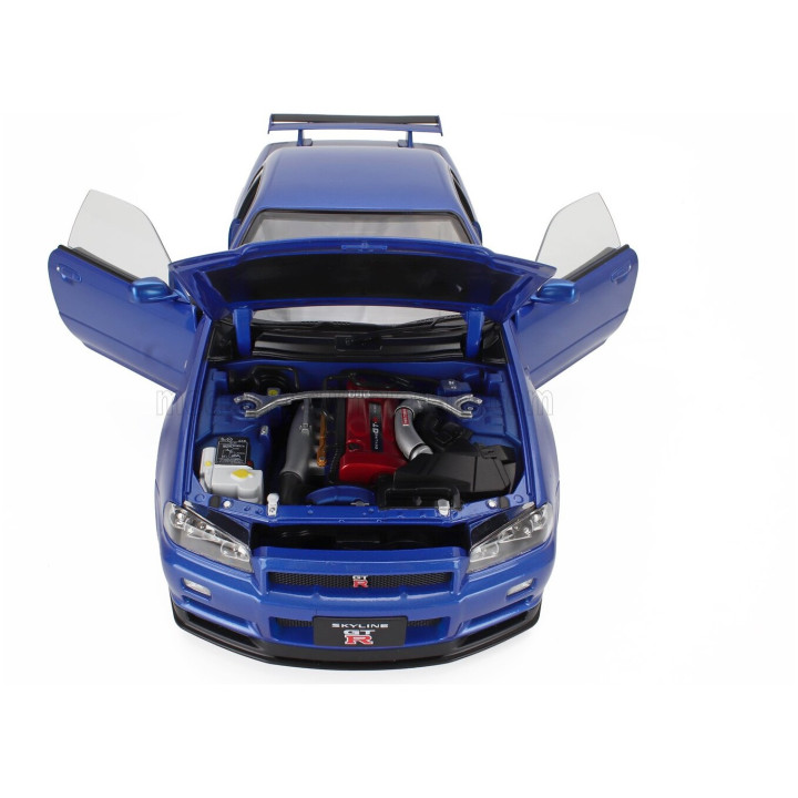 KK SCALE NISSAN SKYLINE GT-R (R34) V-SPEC II 2001 - CERCHI OEM - OEM RIMS - BLUE MET 1/12