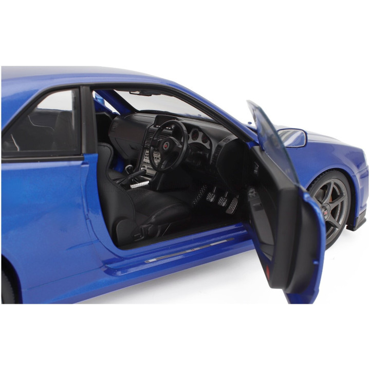 KK SCALE NISSAN SKYLINE GT-R (R34) V-SPEC II 2001 - CERCHI OEM - OEM RIMS - BLUE MET 1/12