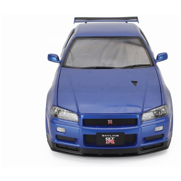 KK SCALE NISSAN SKYLINE GT-R (R34) V-SPEC II 2001 - CERCHI OEM - OEM RIMS - BLUE MET 1/12