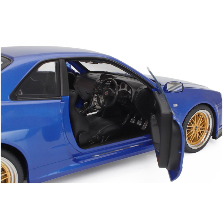 KK SCALE NISSAN SKYLINE GT-R (R34) V-SPEC II 2001 - CERCHI BBS - BBS RIMS - BLUE MET 1/12