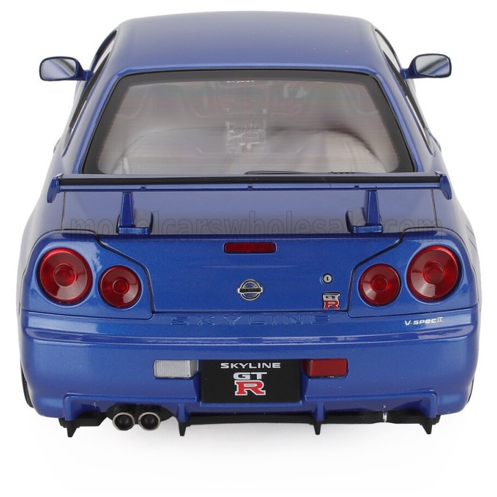 KK SCALE NISSAN SKYLINE GT-R (R34) V-SPEC II 2001 - CERCHI BBS - BBS RIMS - BLUE MET 1/12