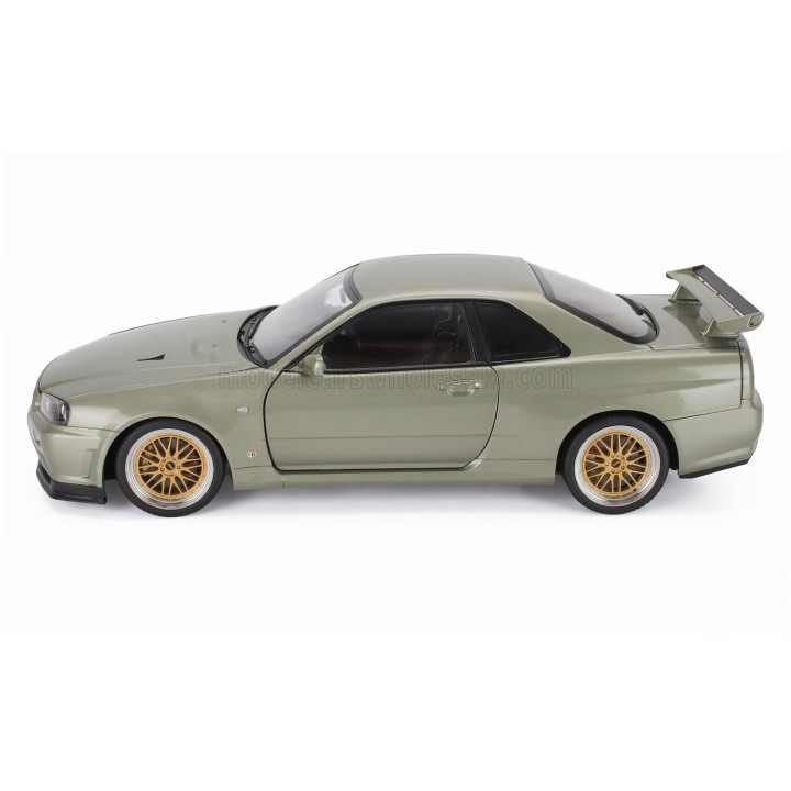 KK SCALE NISSAN SKYLINE GT-R (R34) V-SPEC NUR 2001 - CERCHI BBS - BBS RIMS - GREEN MET 1/12