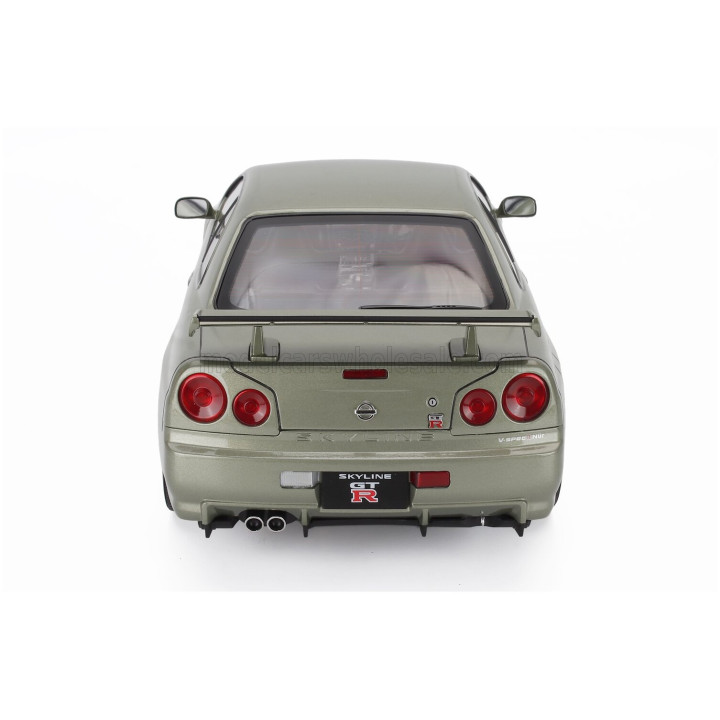 KK SCALE NISSAN SKYLINE GT-R (R34) V-SPEC NUR 2001 - CERCHI BBS - BBS RIMS - GREEN MET 1/12