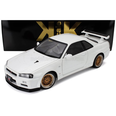 KK SCALE NISSAN SKYLINE GT-R (R34) V-SPEC II 2001 - CERCHI BBS - BBS RIMS - WHITE 1/12