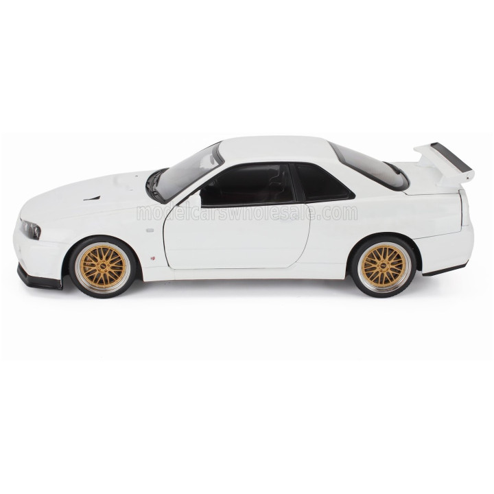 KK SCALE NISSAN SKYLINE GT-R (R34) V-SPEC II 2001 - CERCHI BBS - BBS RIMS - WHITE 1/12