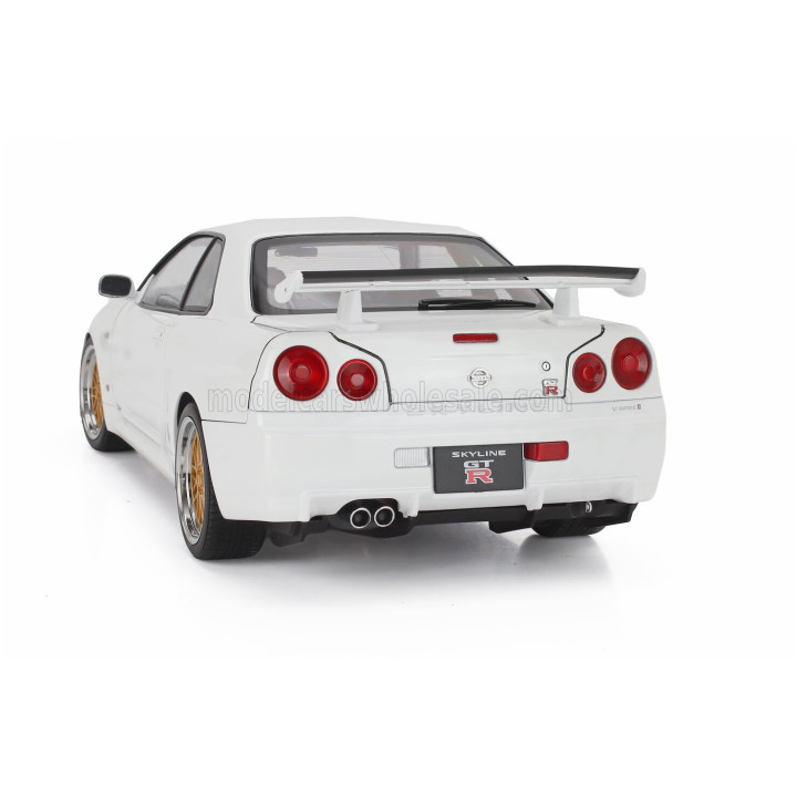 KK SCALE NISSAN SKYLINE GT-R (R34) V-SPEC II 2001 - CERCHI BBS - BBS RIMS - WHITE 1/12