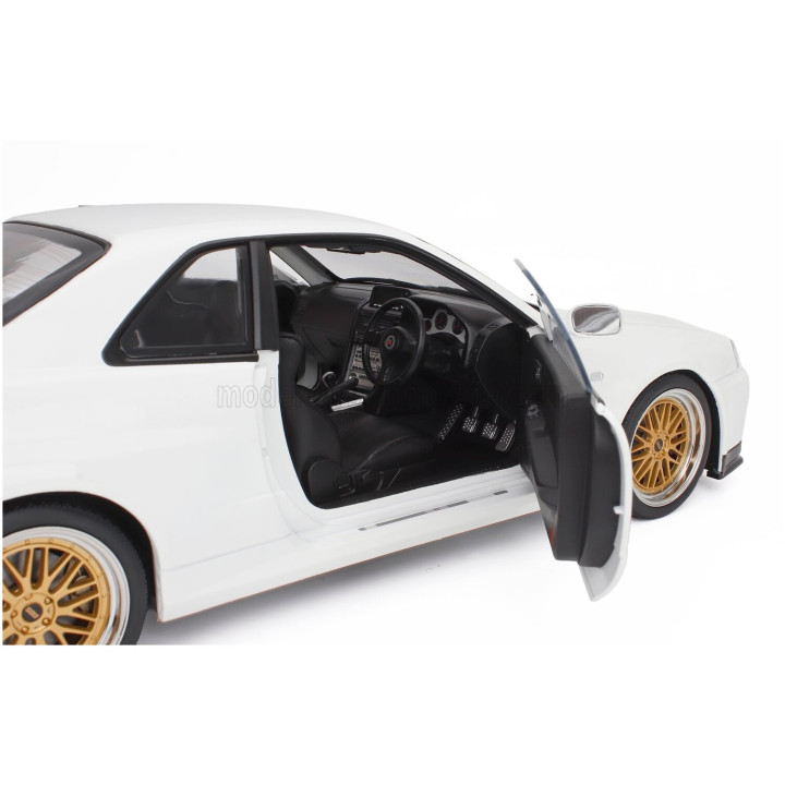 KK SCALE NISSAN SKYLINE GT-R (R34) V-SPEC II 2001 - CERCHI BBS - BBS RIMS - WHITE 1/12