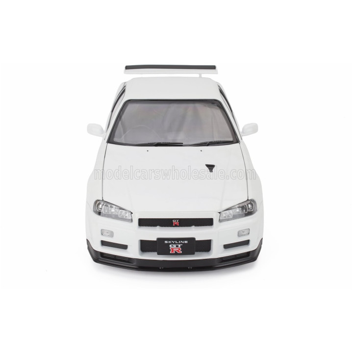 KK SCALE NISSAN SKYLINE GT-R (R34) V-SPEC II 2001 - CERCHI BBS - BBS RIMS - WHITE 1/12