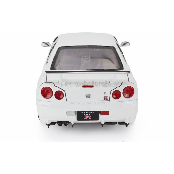 KK SCALE NISSAN SKYLINE GT-R (R34) V-SPEC II 2001 - CERCHI BBS - BBS RIMS - WHITE 1/12