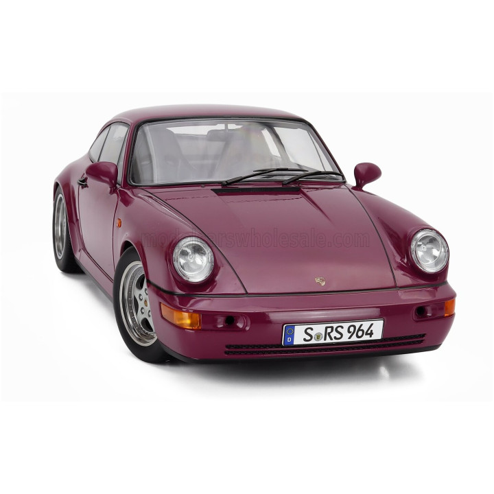 KK SCALE PORSCHE 911 964 RS WITH SPEEDLINE RIMS 1992 - RUBY RED 1/12