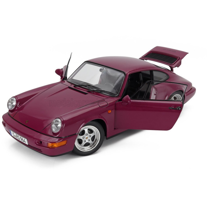 KK SCALE PORSCHE 911 964 RS WITH SPEEDLINE RIMS 1992 - RUBY RED 1/12