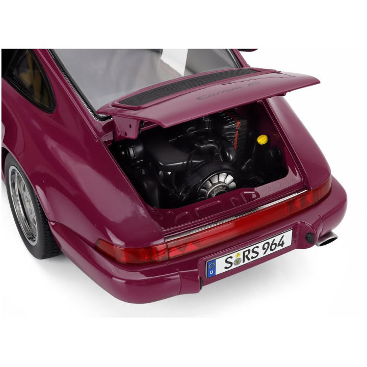 KK SCALE PORSCHE 911 964 RS WITH SPEEDLINE RIMS 1992 - RUBY RED 1/12