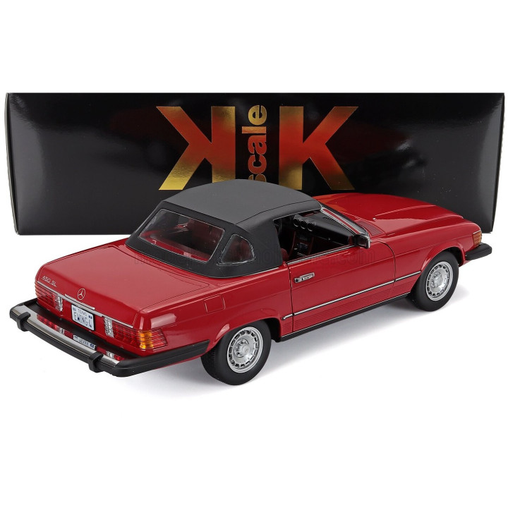 KK SCALE MERCEDES BENZ SL-CLASS 450SL (R107) CABRIOLET USA VERSION 1979 - RED 1/12