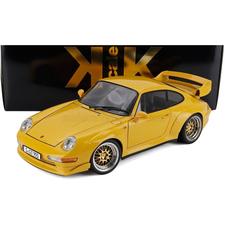 KK SCALE PORSCHE 911 993 GT2 COUPE 1996 - CERCHI BBS - BBS RIMS - YELLOW 1/12