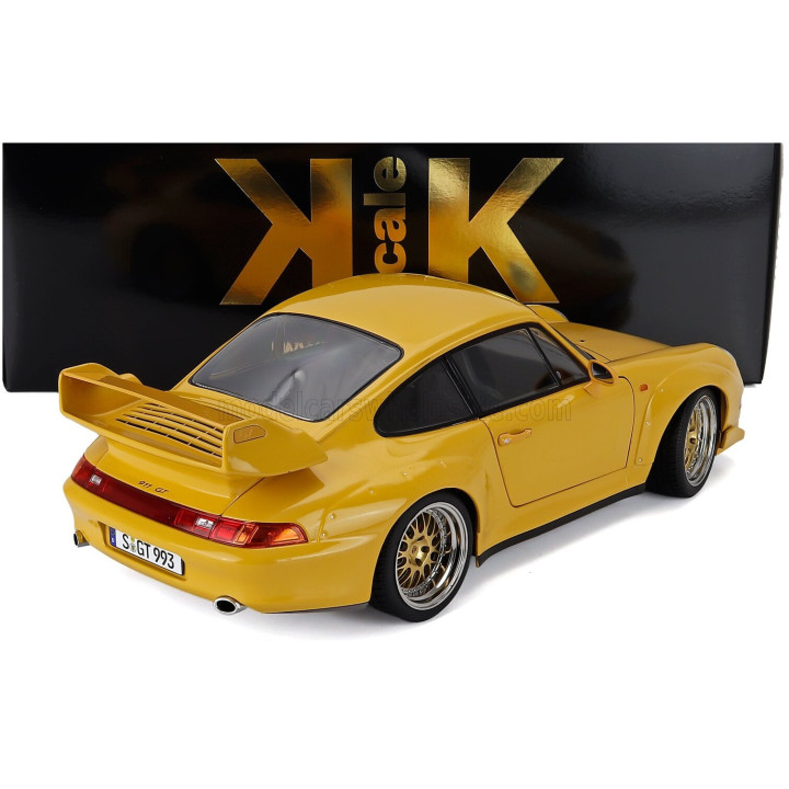 KK SCALE PORSCHE 911 993 GT2 COUPE 1996 - CERCHI BBS - BBS RIMS - YELLOW 1/12